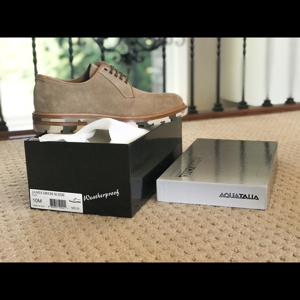 Aquatalia James dress suede shoe in tan